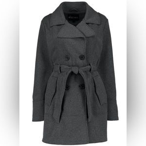 Big Chill Dark Heather Gray Fleece Trench Coat - NWT!